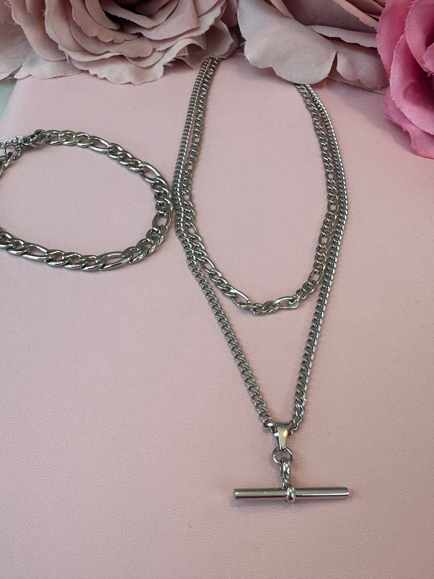 Silver T Bar Necklace