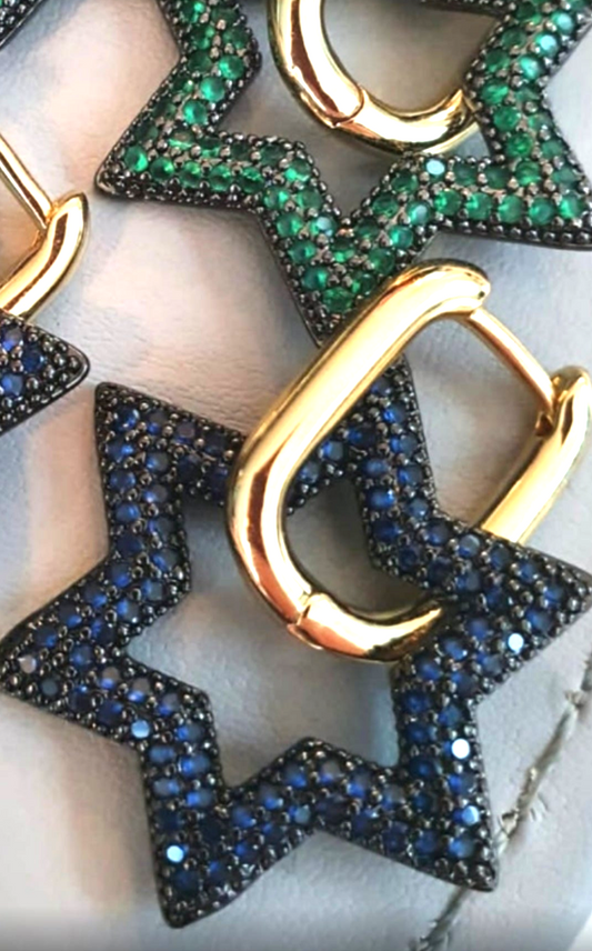 Stella Navy & Gold Earrings