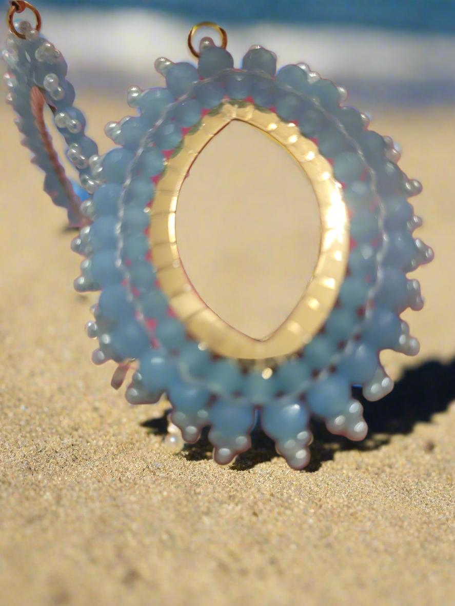 Yazmine Earrings Blue & Gold
