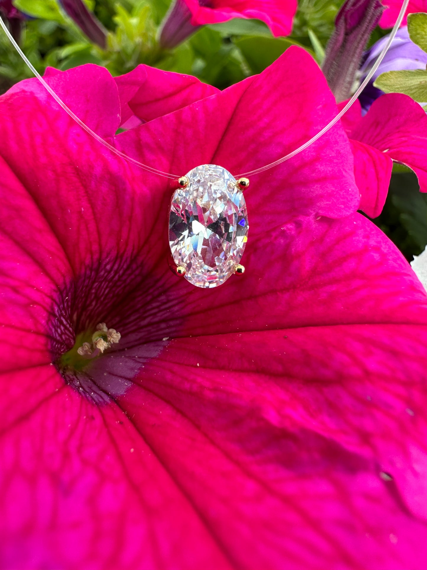 Oval Floating Diamond