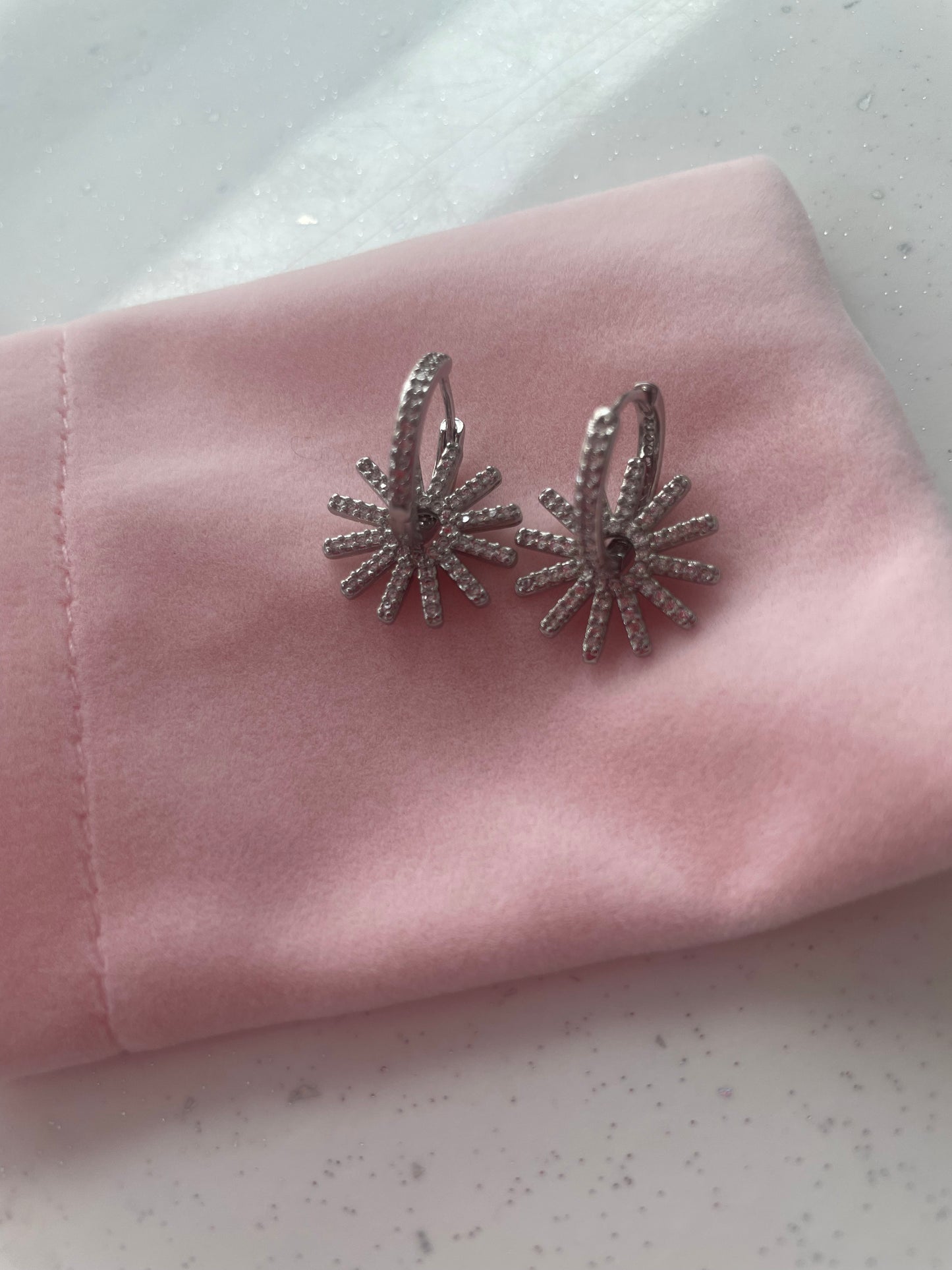 Sunburst Earrings Silver
