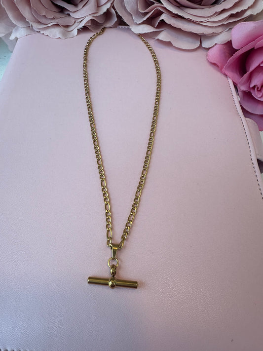 Gold T Bar Necklace