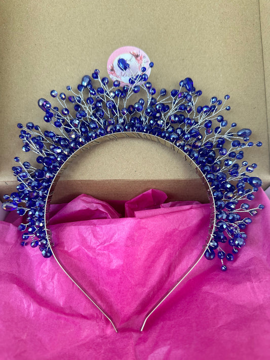 Lyra Blue Crystal Crown