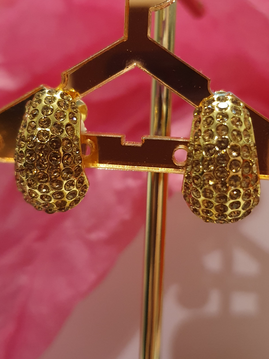 Demure Gold Clip On Earrings