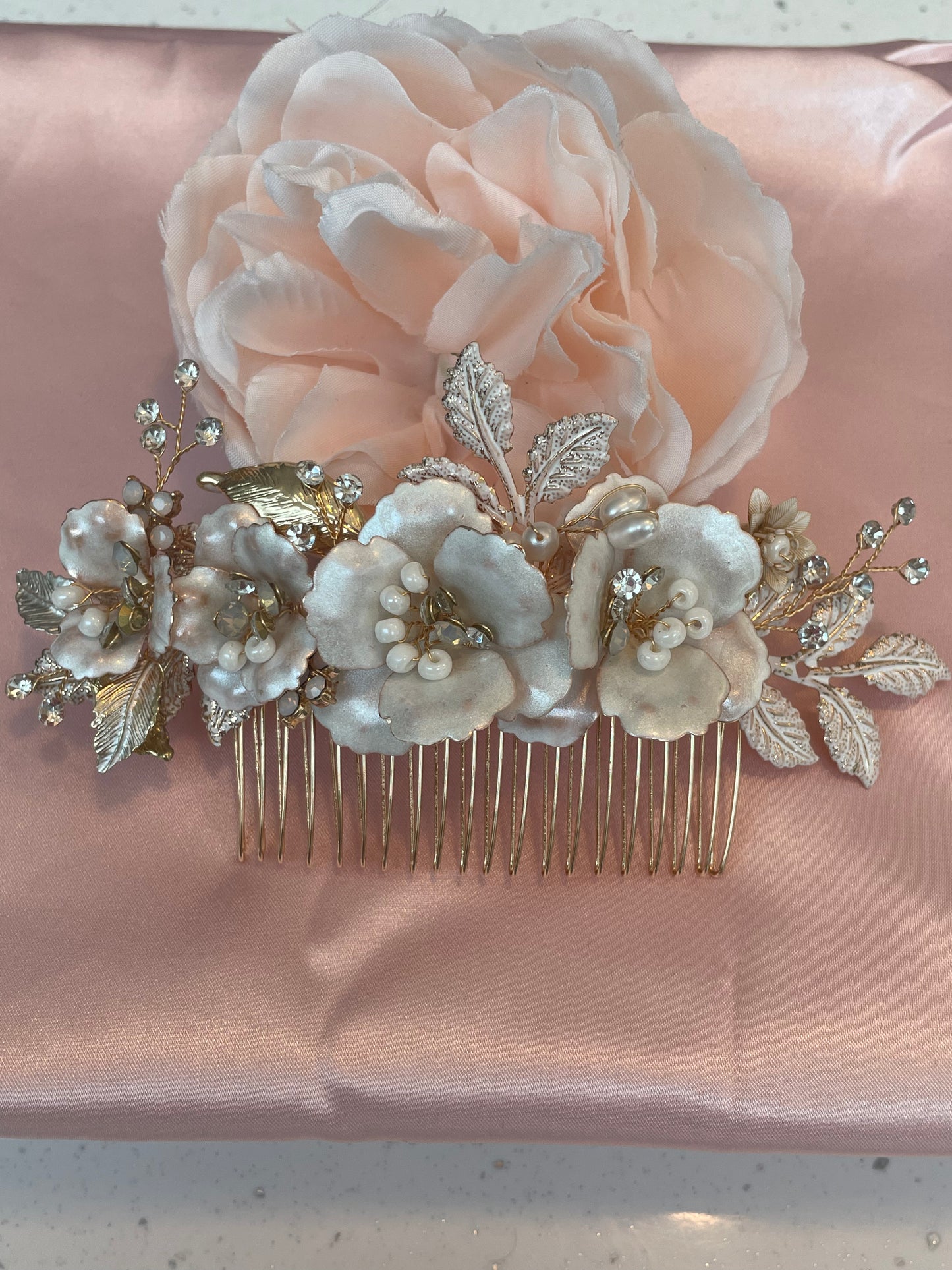 Peony and Blush head piece